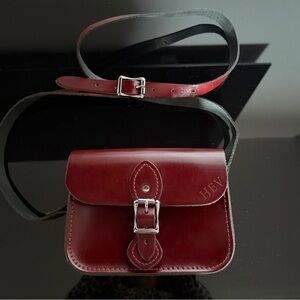 Maroon Leather Crossbody Bag